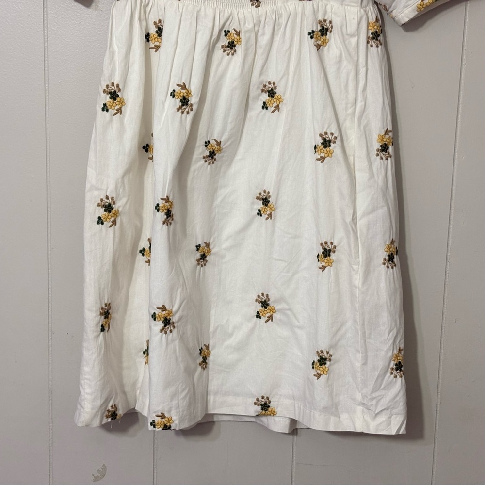 Endless Rose Puff Sleeve Milkmaid Mini Dress XS White Floral Embroidered NWT - Picture 10 of 11